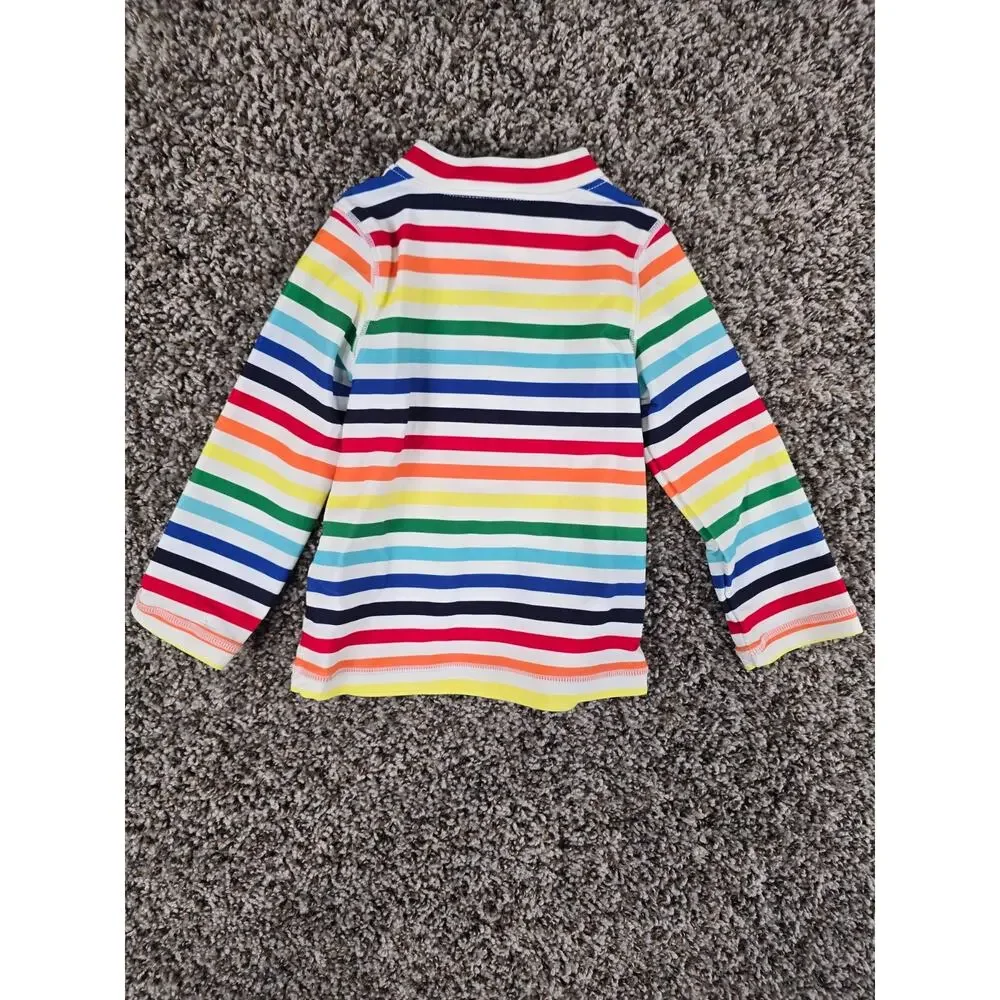 Primary Kids Baby Sz 18-24M Long Sleeve Swimsuit Rashguard Rainbow Striped